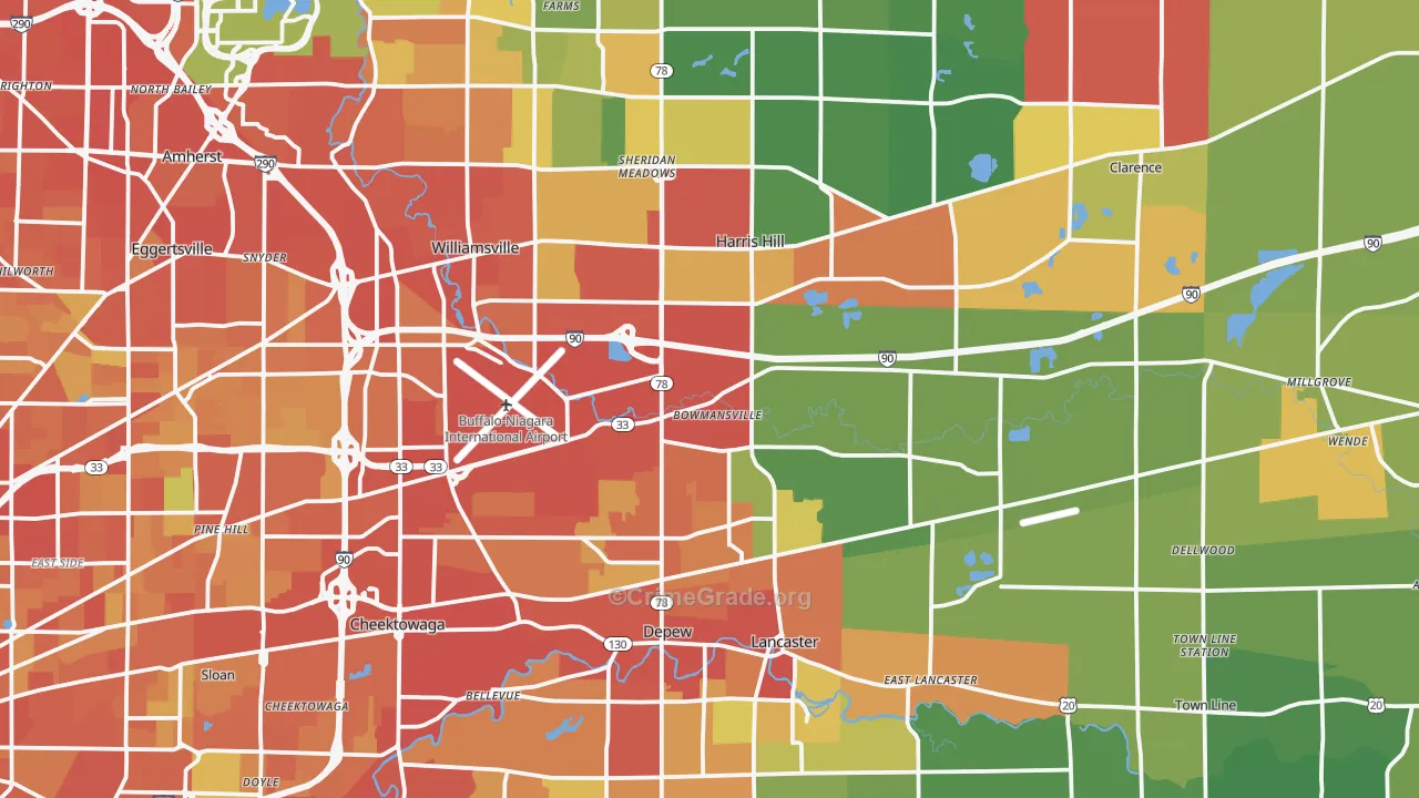 Bowmansville, NY Map of Drug-Related Crime Rates