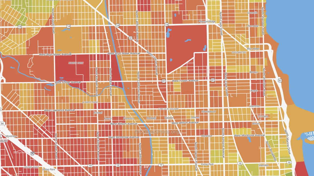 Bowmanville, Chicago, IL Map of Drug-Related Crime Rates