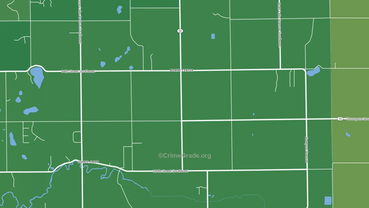 Bowne Center, MI Map of Drug-Related Crime Rates