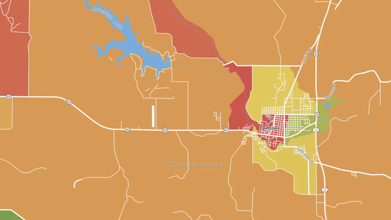Bowring, OK Map of Drug-Related Crime Rates