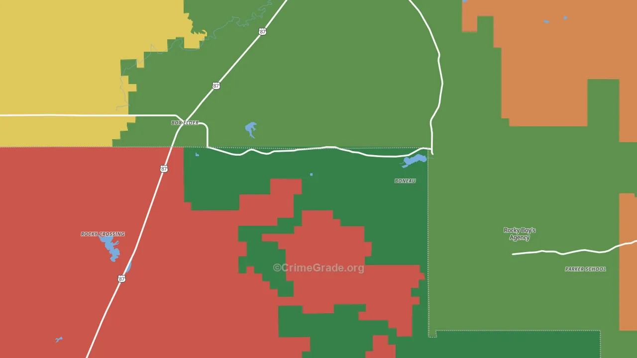 Box Elder, MT Map of Drug-Related Crime Rates