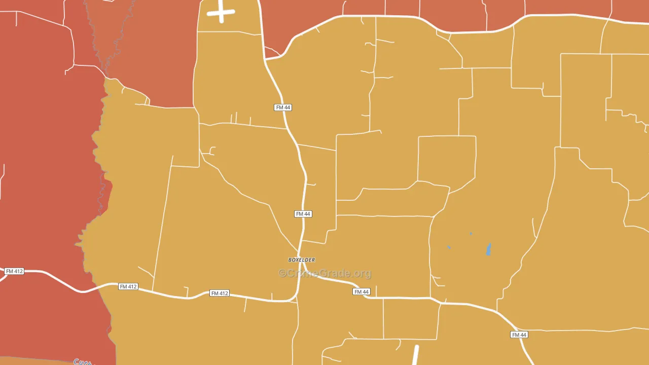 Boxelder, TX Map of Drug-Related Crime Rates
