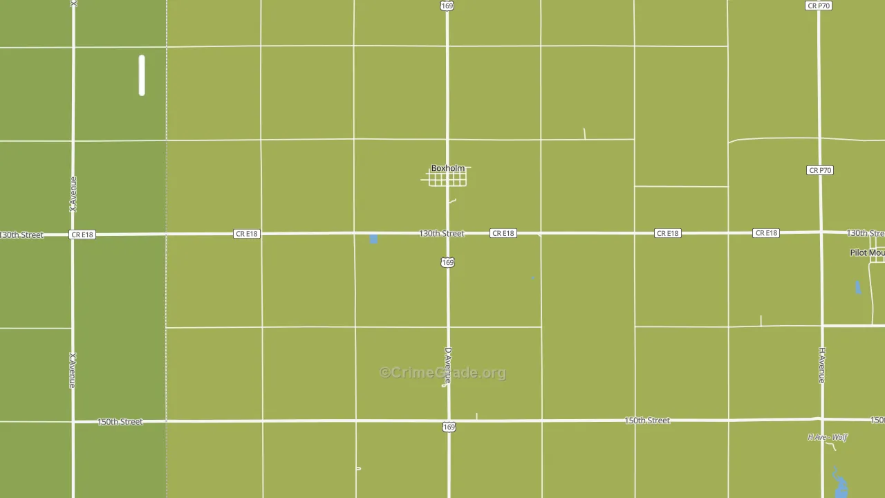 Boxholm, IA Map of Drug-Related Crime Rates