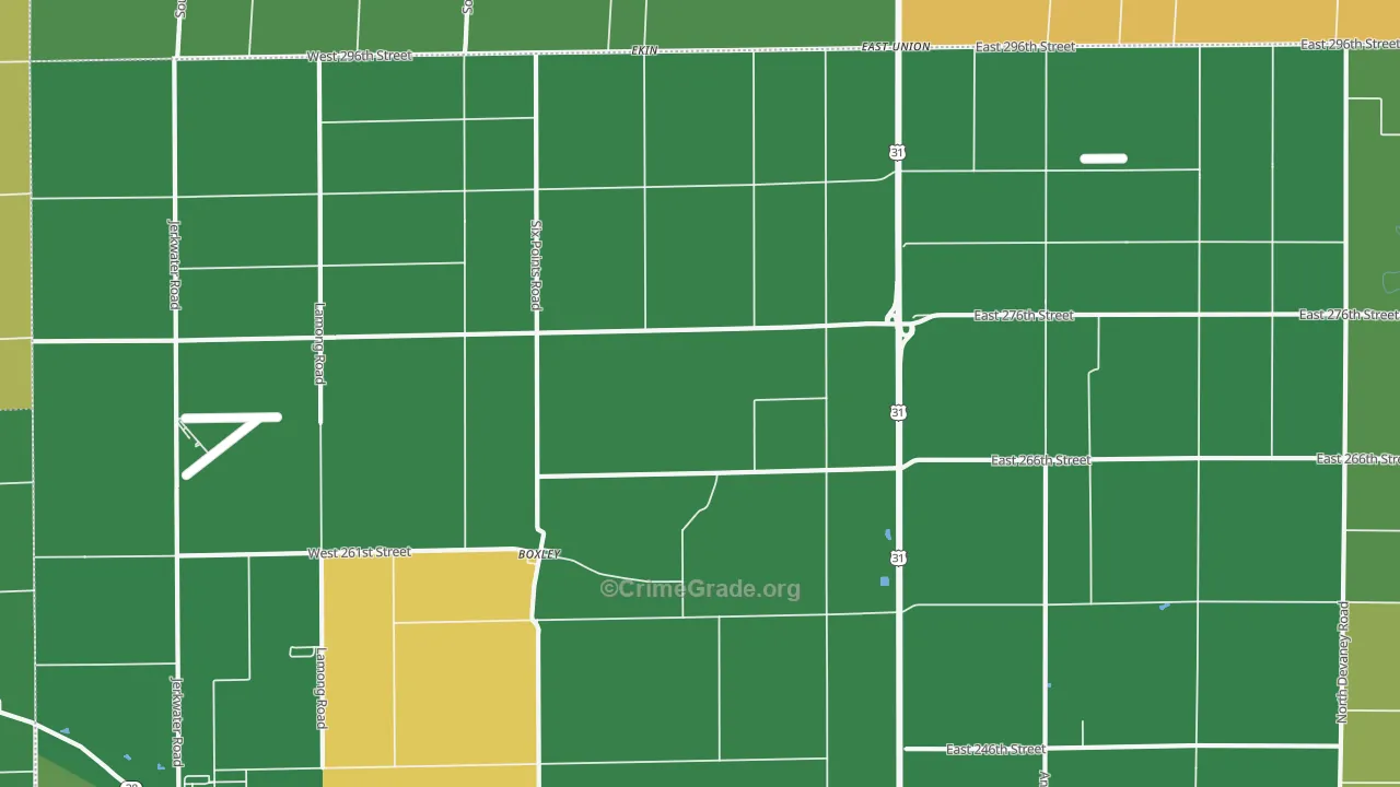 Boxley, IN Map of Drug-Related Crime Rates