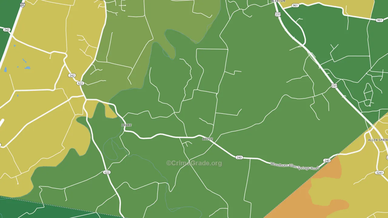 Boyce, KY Map of Drug-Related Crime Rates
