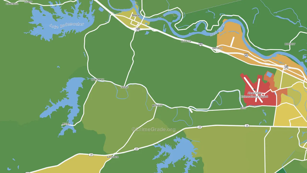 Boyce, LA Map of Drug-Related Crime Rates