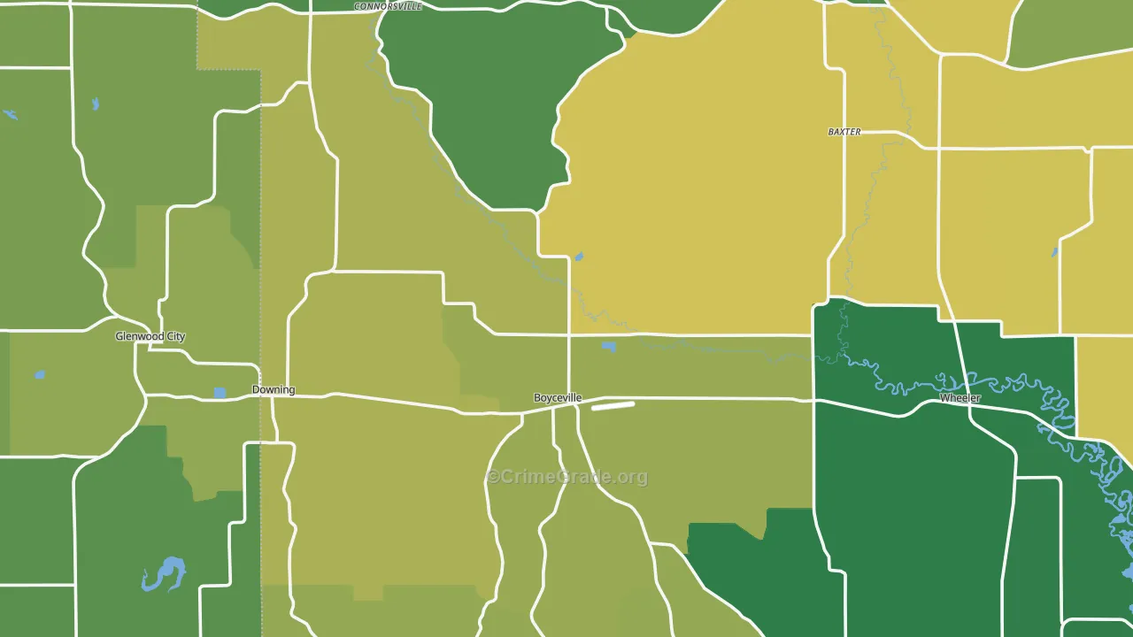 Boyceville, WI Map of Drug-Related Crime Rates