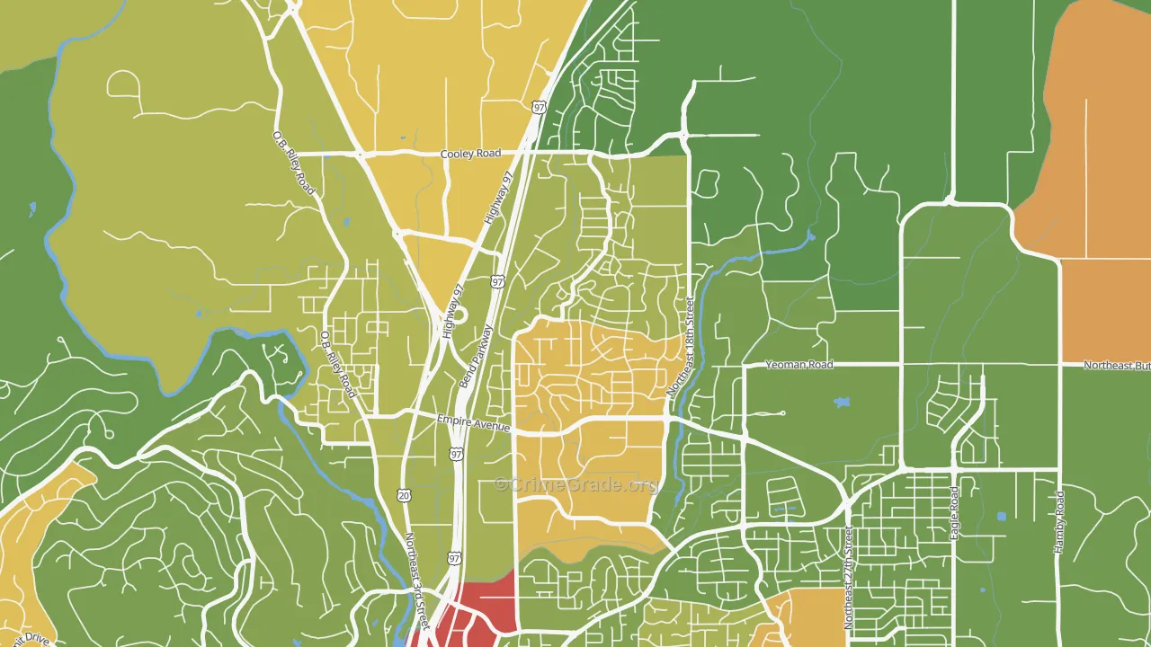 Boyd Acres, Bend, OR Map of Drug-Related Crime Rates