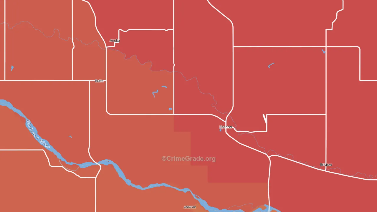 Boyd County, NE Map of Drug-Related Crime Rates
