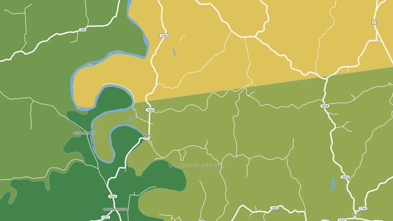 Boyd, KY Map of Drug-Related Crime Rates