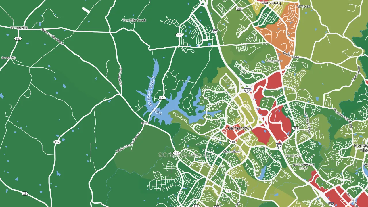 Boyds, MD Map of Drug-Related Crime Rates