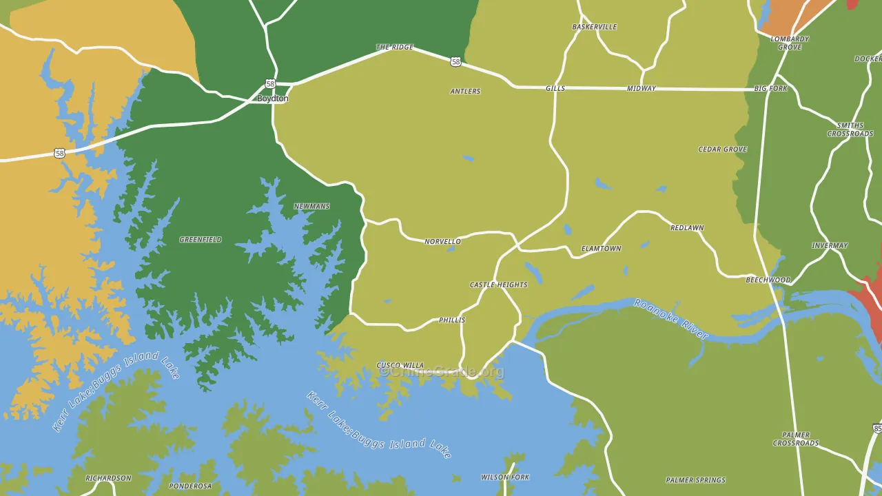 Boydton, VA Map of Drug-Related Crime Rates