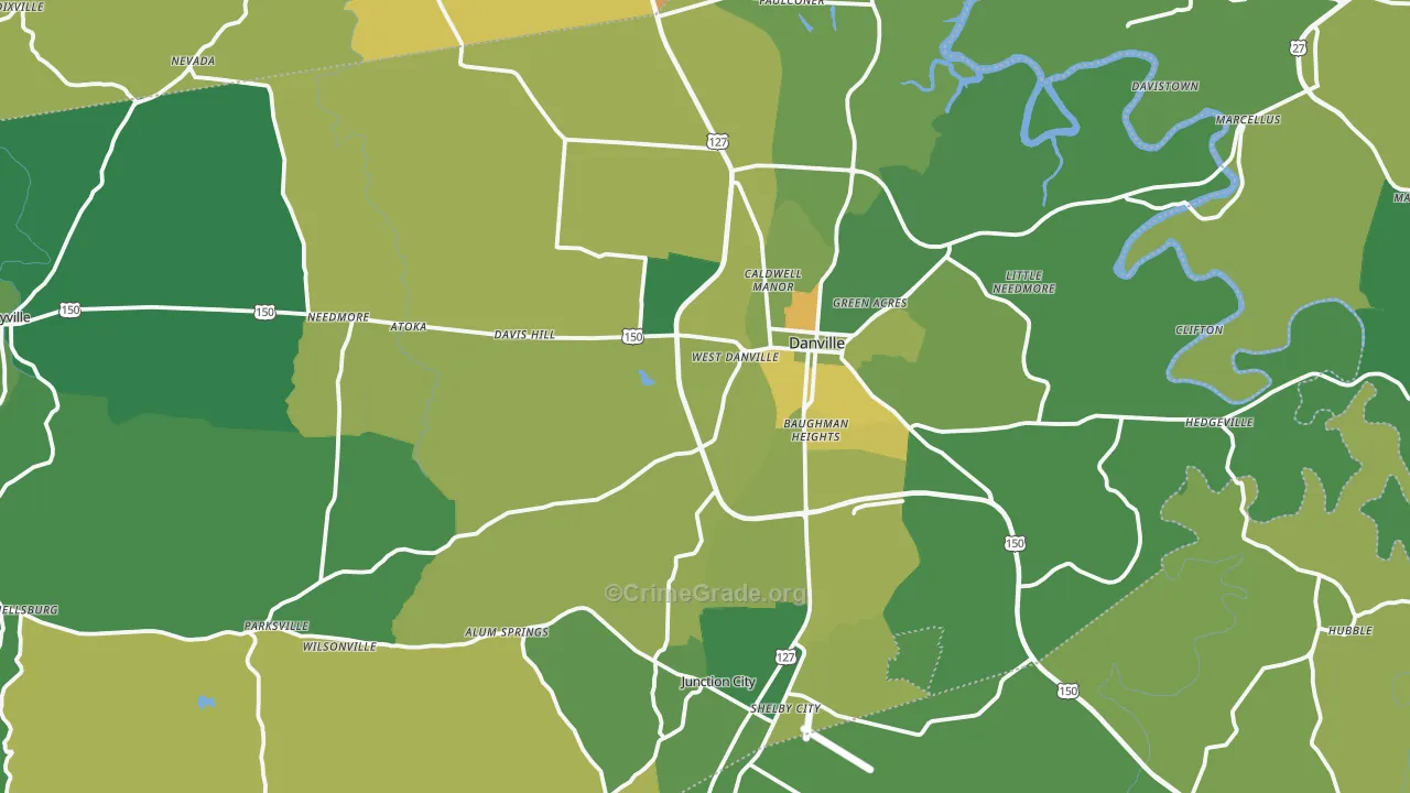 Boyle County, KY Map of Drug-Related Crime Rates