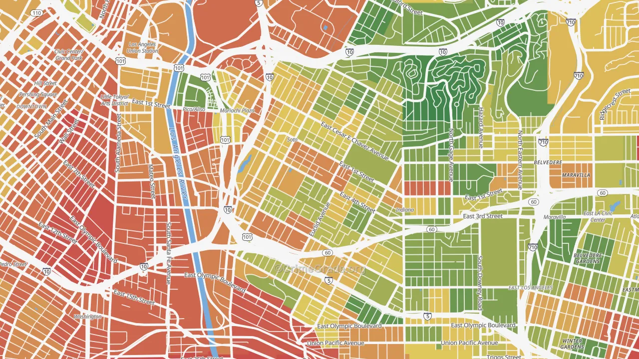 Boyle Heights, Los Angeles, CA Map of Drug-Related Crime Rates
