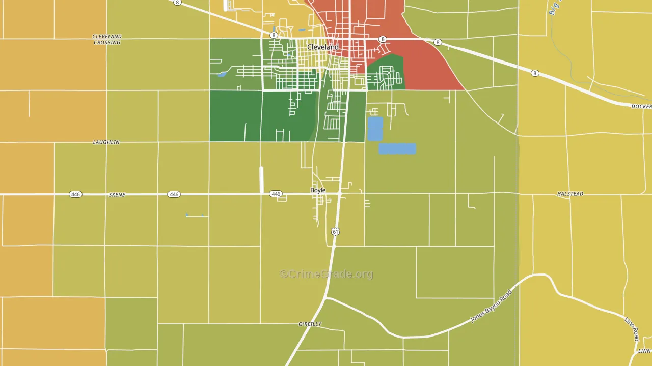 Boyle, MS Map of Drug-Related Crime Rates
