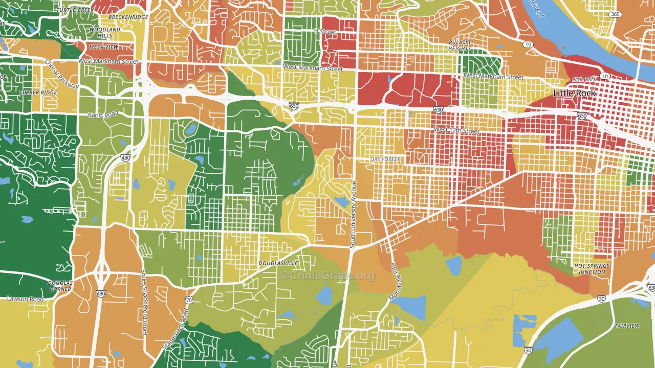 Boyle Park, Little Rock, AR Map of Drug-Related Crime Rates