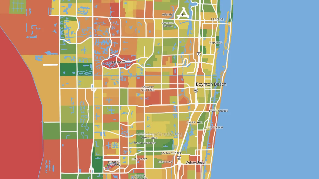 Boynton Beach, FL Map of Drug-Related Crime Rates