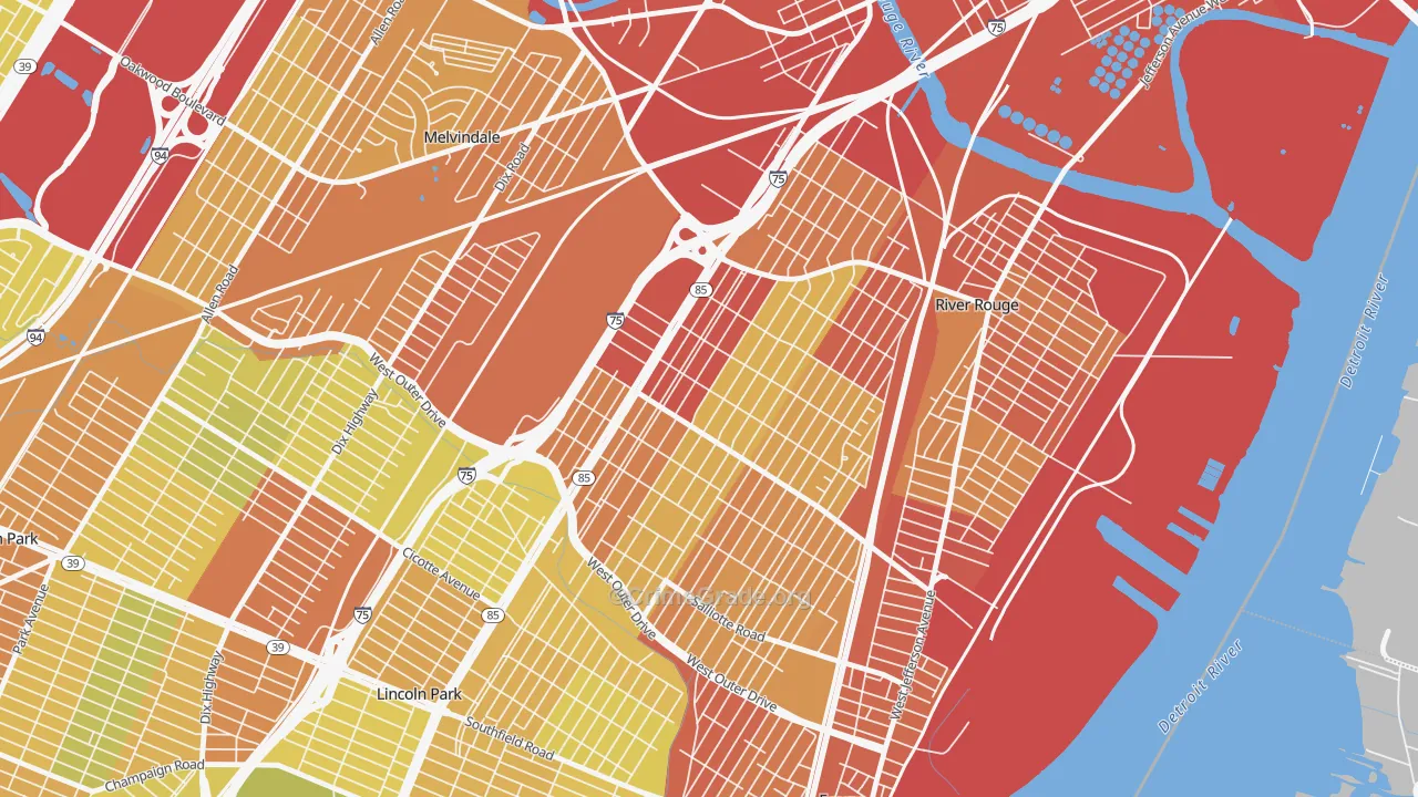 Boynton, Detroit, MI Map of Drug-Related Crime Rates