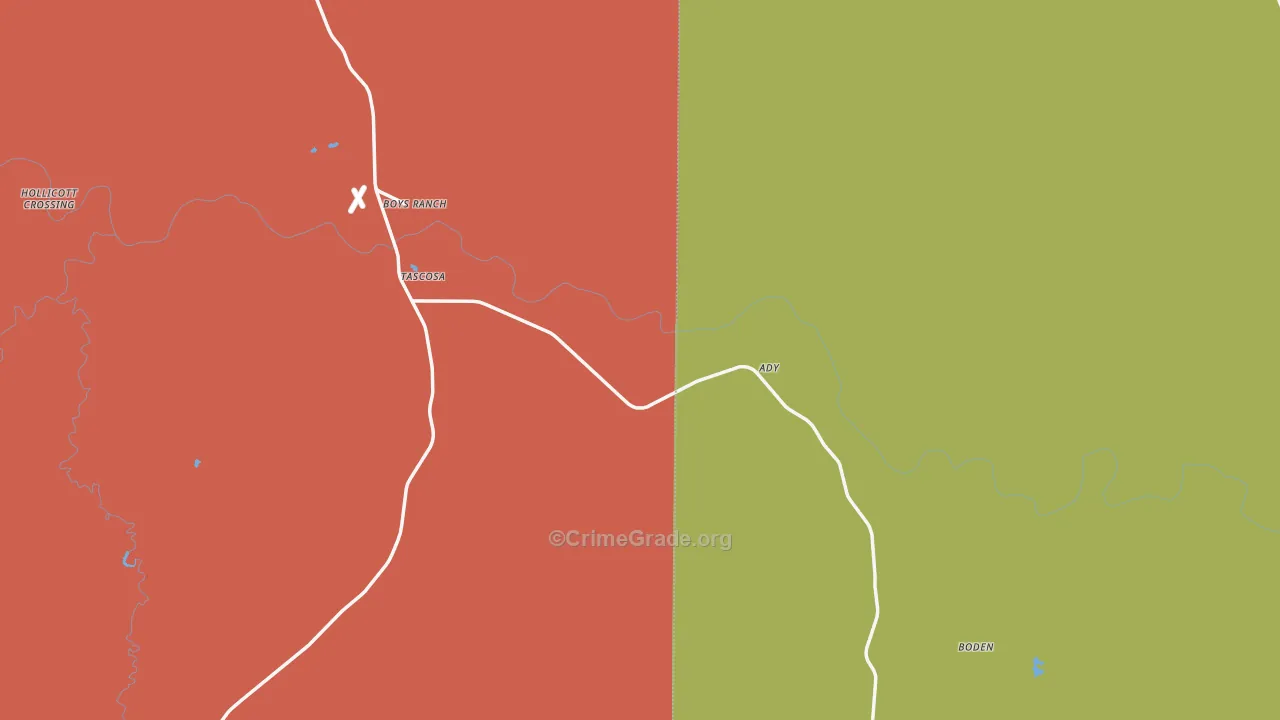 Boys Ranch, TX Map of Drug-Related Crime Rates