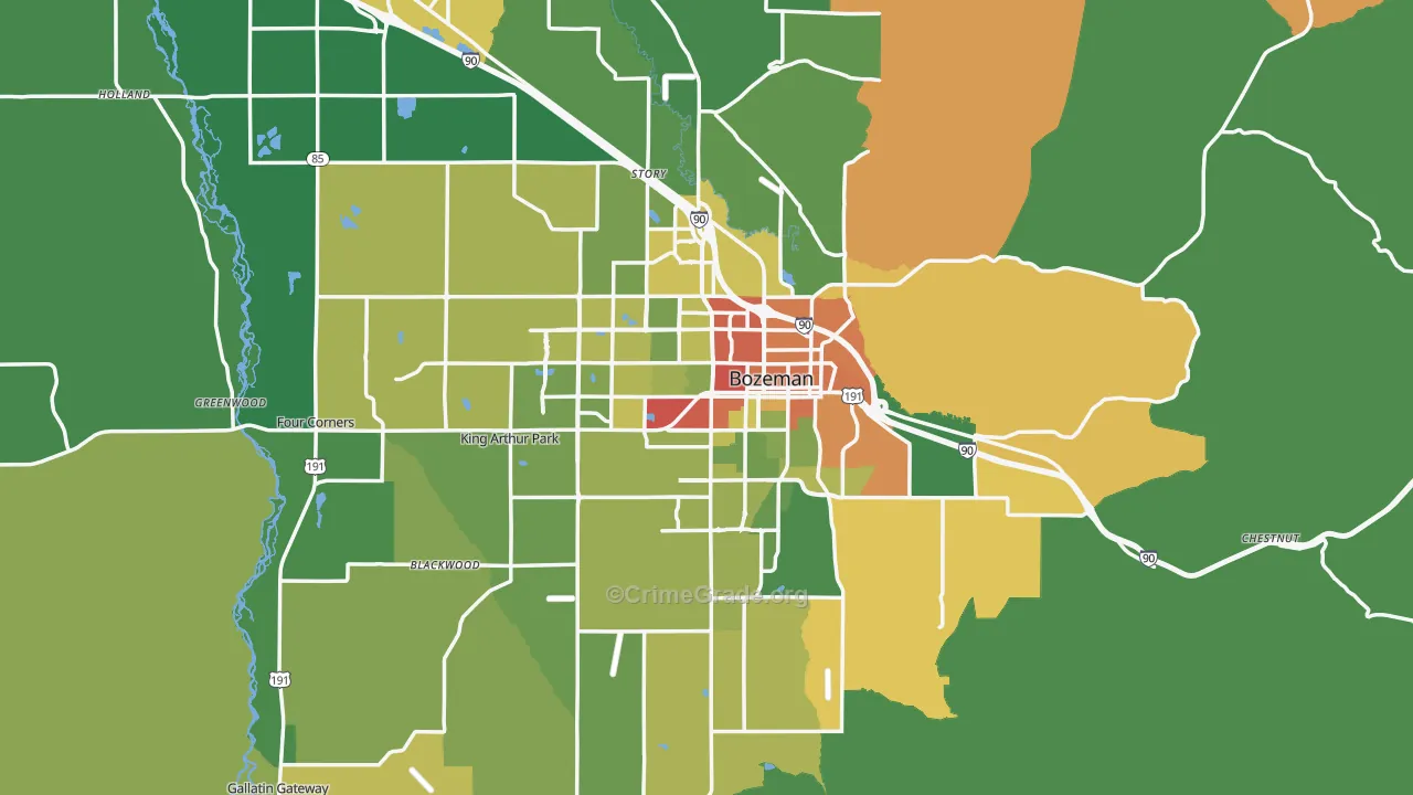 Bozeman, MT Map of Drug-Related Crime Rates