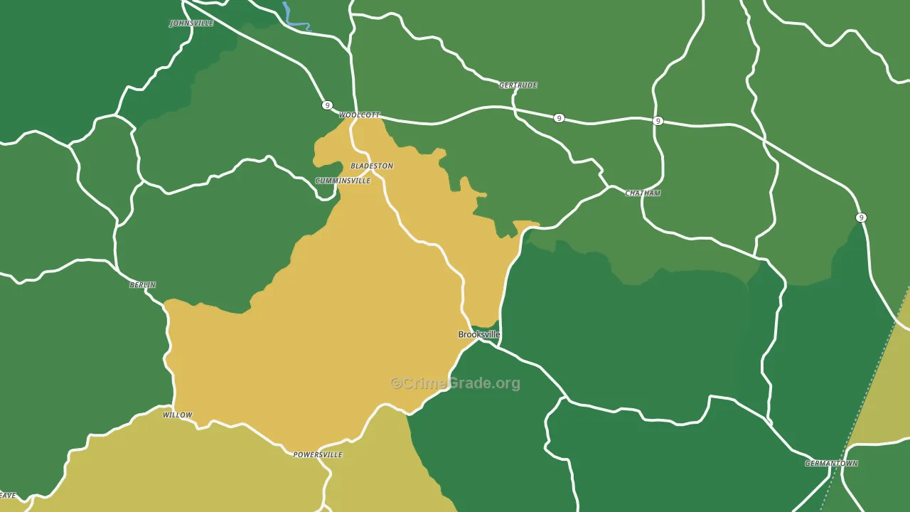 Bracken County, KY Map of Drug-Related Crime Rates