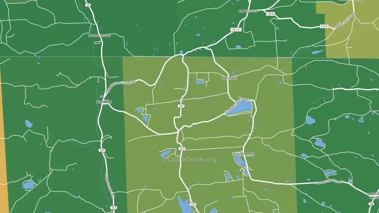 Brackney, PA Map of Drug-Related Crime Rates