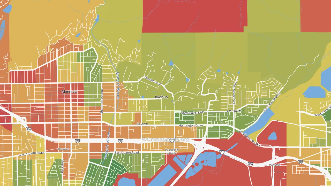Bradbury, CA Map of Drug-Related Crime Rates