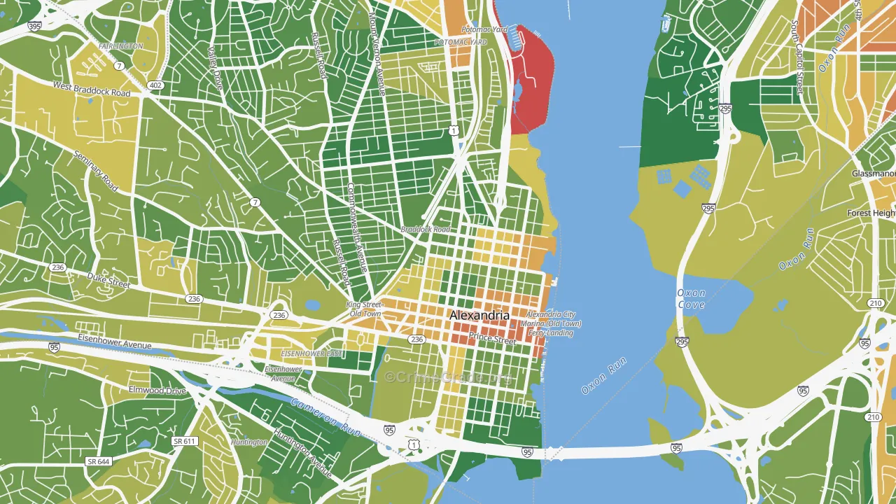 Braddock Road Metro, Alexandria, VA Map of Drug-Related Crime Rates