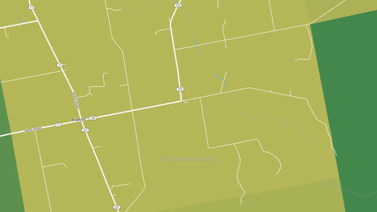 Bradford Center, ME Map of Drug-Related Crime Rates