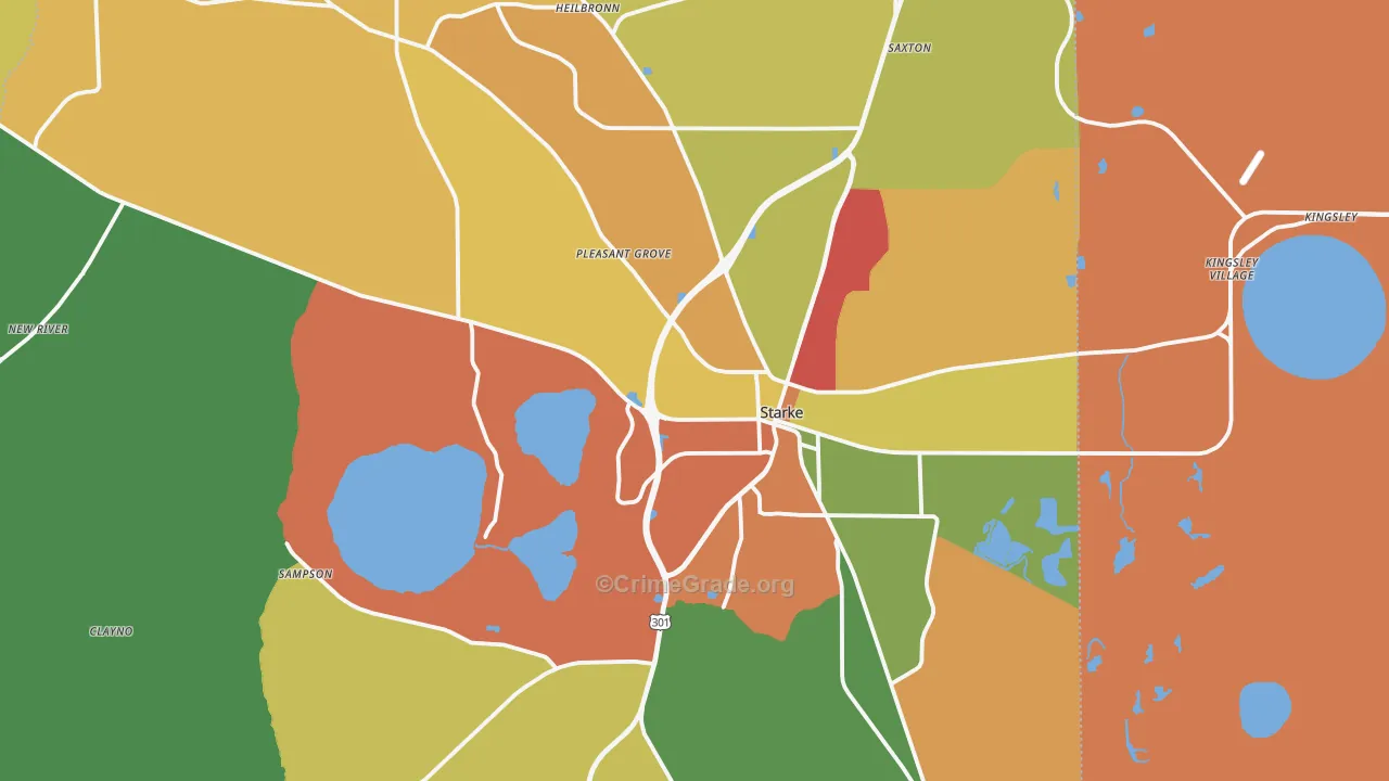 Bradford County, FL Map of Drug-Related Crime Rates