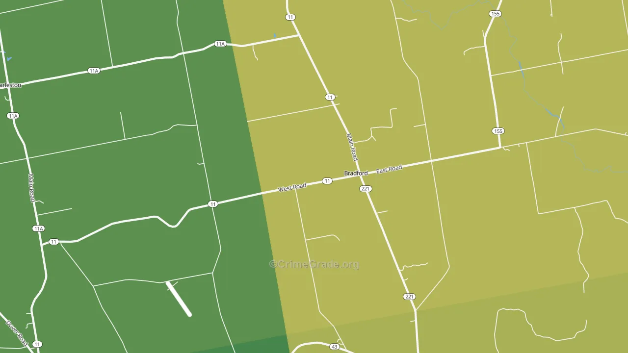 Bradford, ME Map of Drug-Related Crime Rates