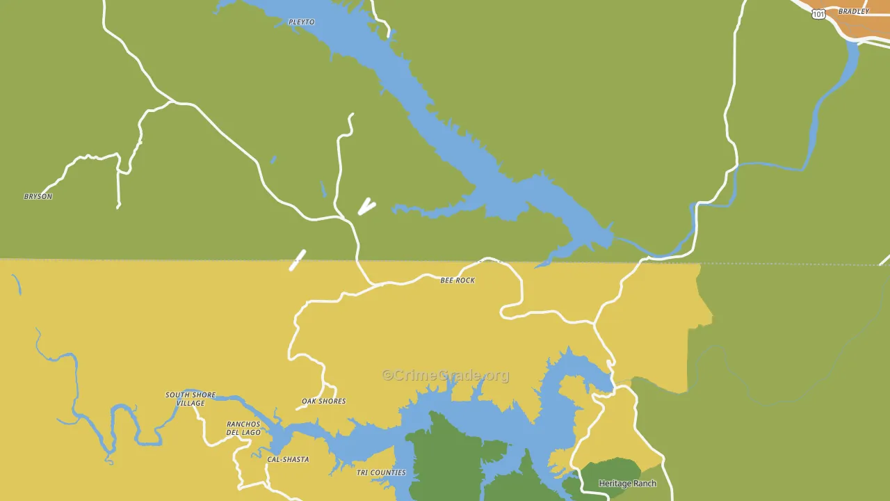 Bradley, CA Map of Drug-Related Crime Rates