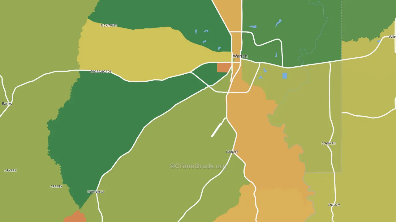 Bradley County, AR Map of Drug-Related Crime Rates