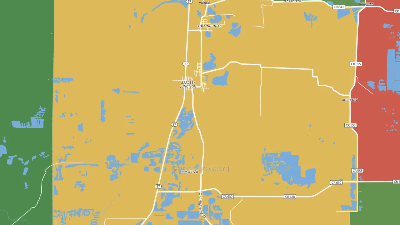 Bradley, FL Map of Drug-Related Crime Rates