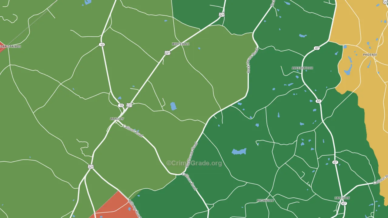 Bradley, SC Map of Drug-Related Crime Rates