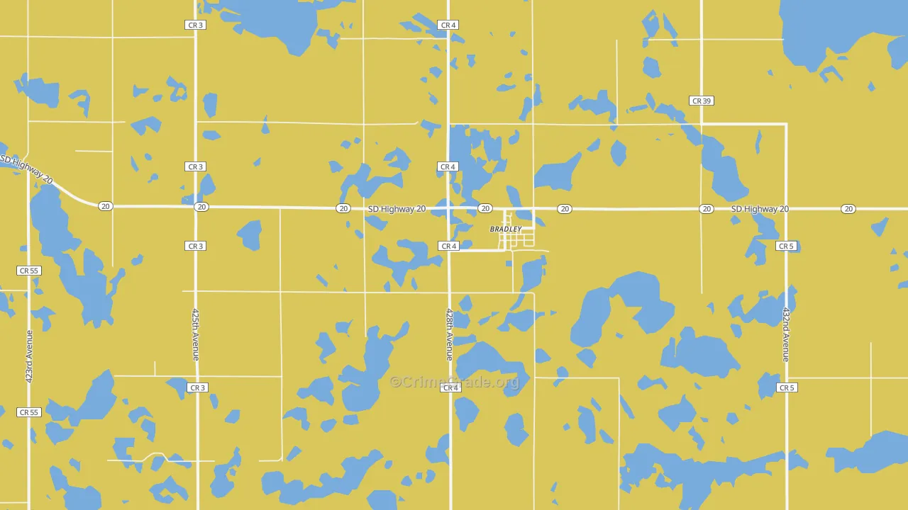Bradley, SD Map of Drug-Related Crime Rates