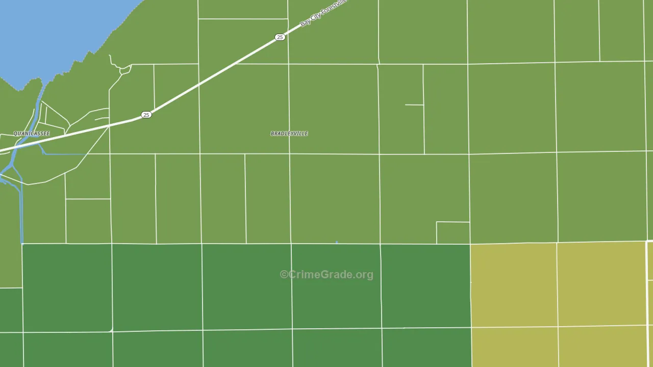 Bradleyville, MI Map of Drug-Related Crime Rates