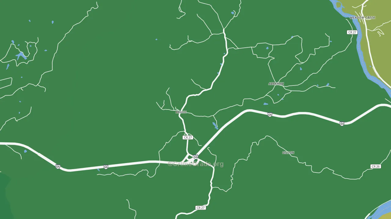 Bragg, WV Map of Drug-Related Crime Rates
