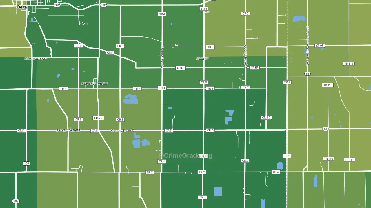 Brailey, OH Map of Drug-Related Crime Rates