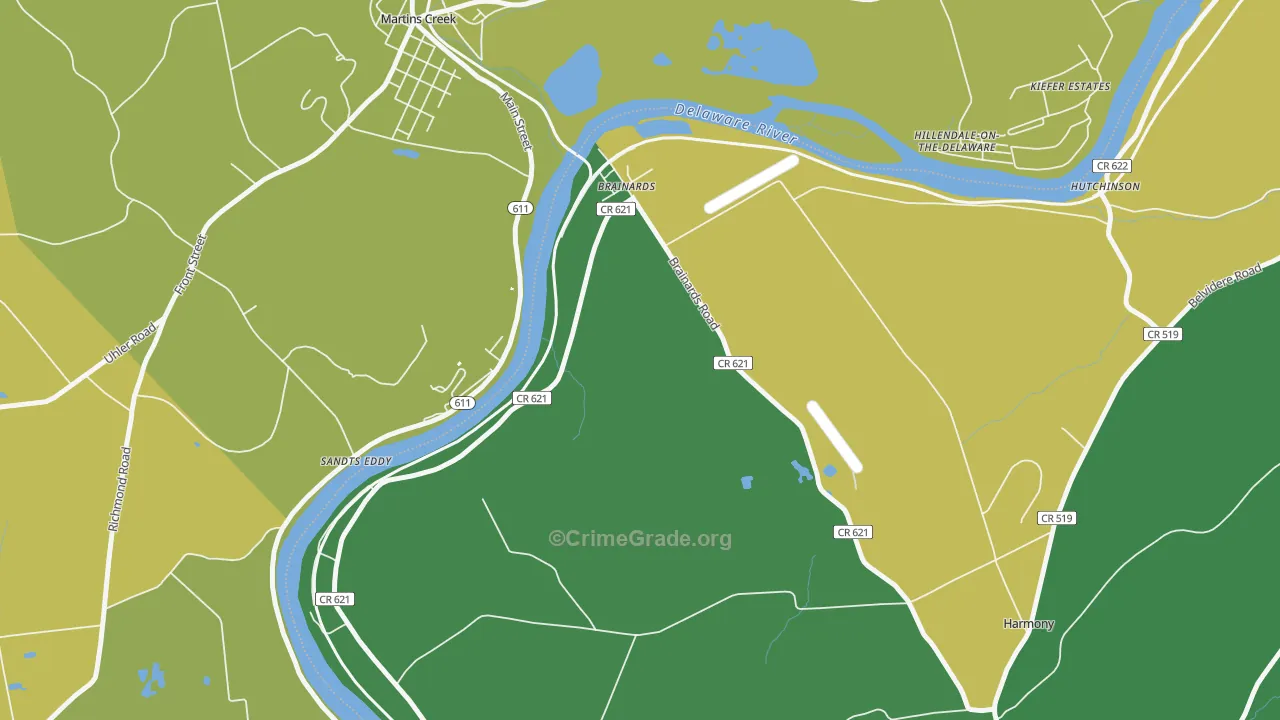 Brainards, NJ Map of Drug-Related Crime Rates