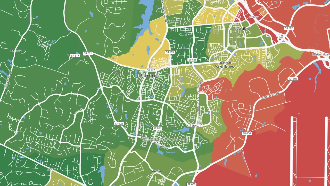 Brambleton, VA Map of Drug-Related Crime Rates