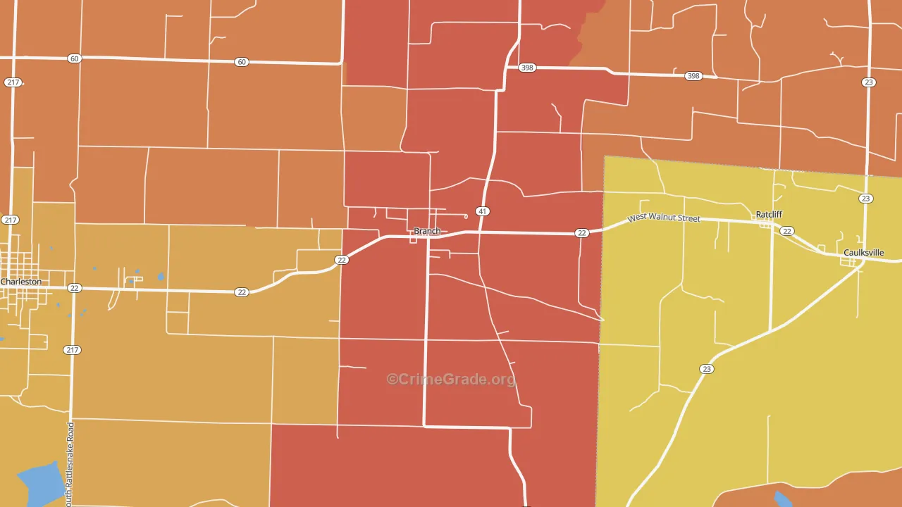 Branch, AR Map of Drug-Related Crime Rates