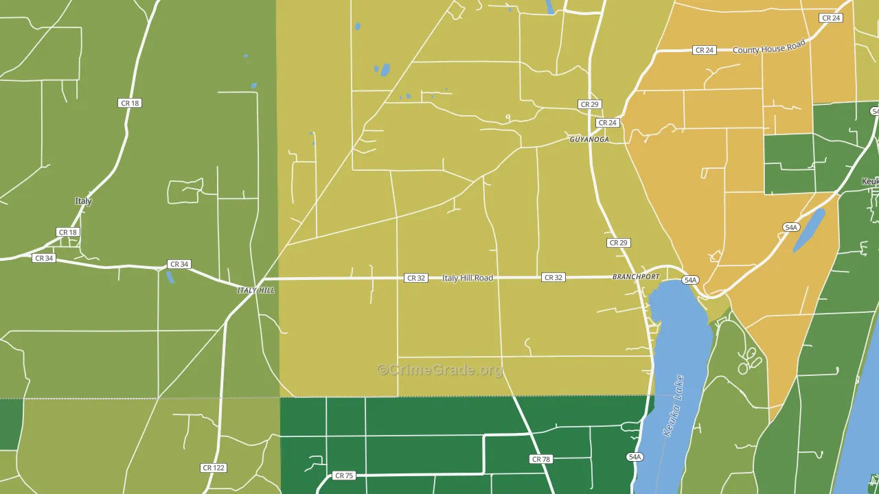 Branchport, NY Map of Drug-Related Crime Rates