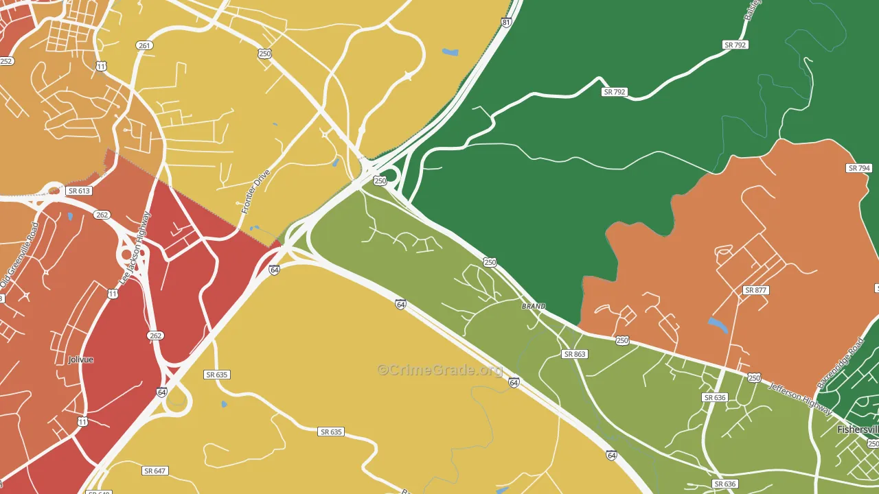 Brand, VA Map of Drug-Related Crime Rates