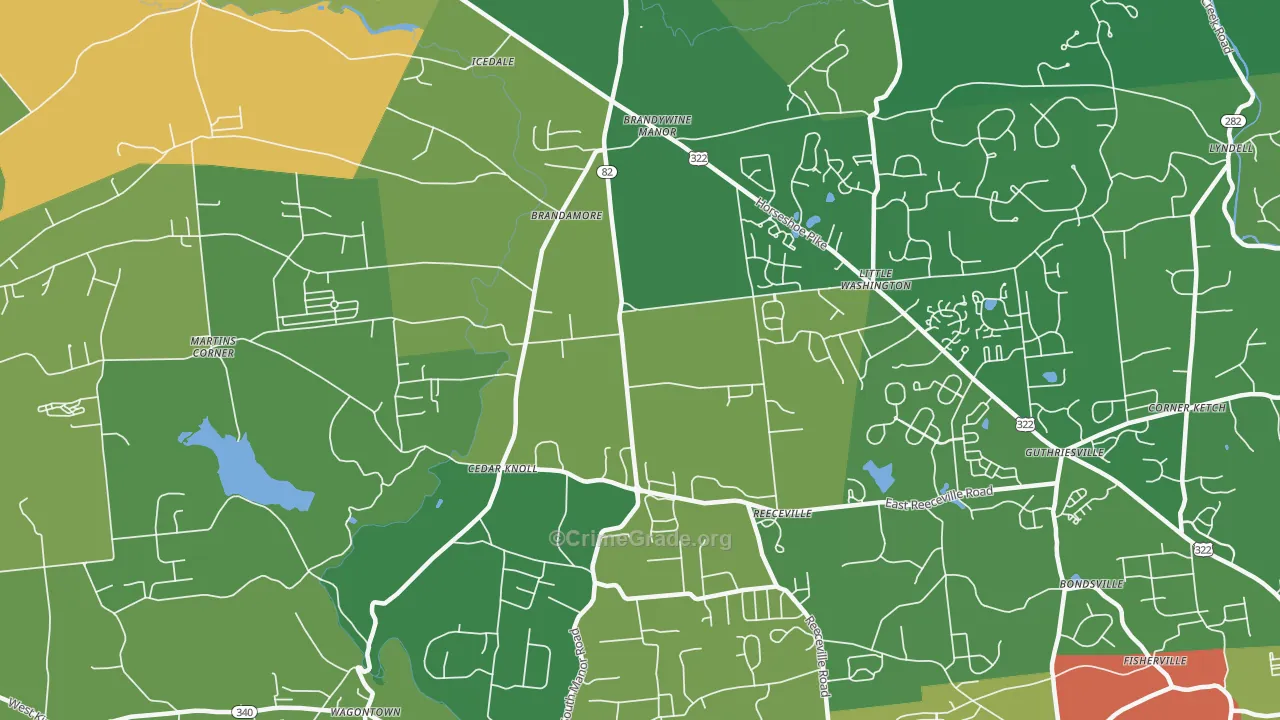 Brandamore, PA Map of Drug-Related Crime Rates