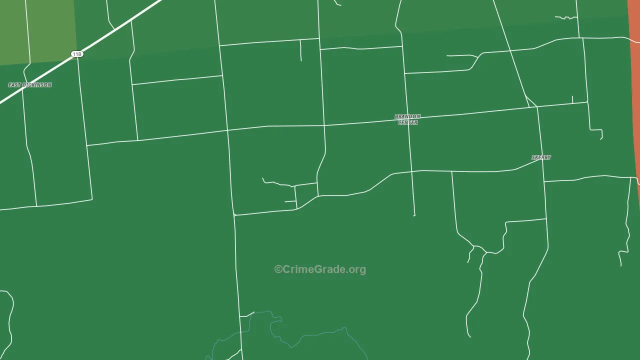 Brandon Center, NY Map of Drug-Related Crime Rates
