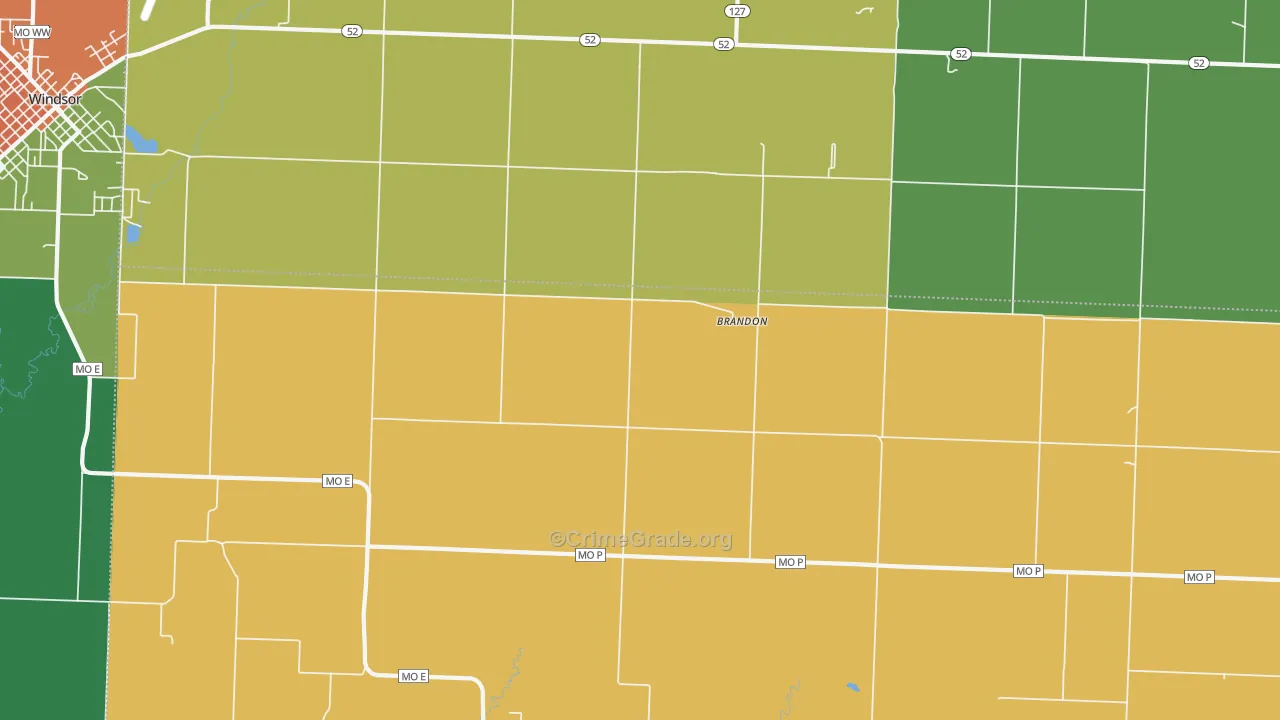 Brandon, MO Map of Drug-Related Crime Rates