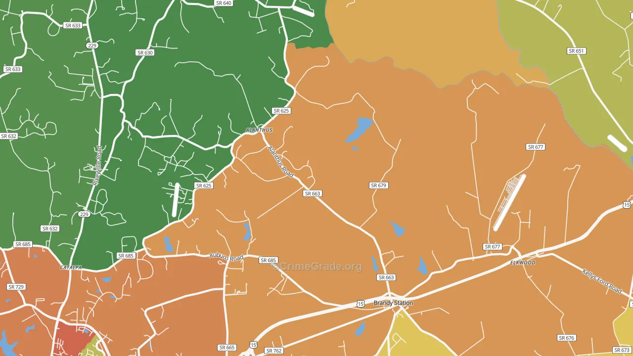 Brandy Station, VA Map of Drug-Related Crime Rates