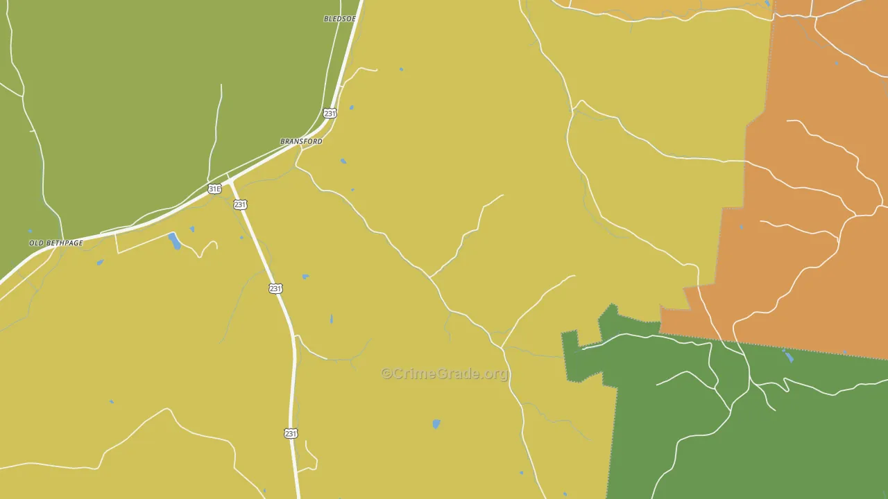 Bransford, TN Map of Drug-Related Crime Rates