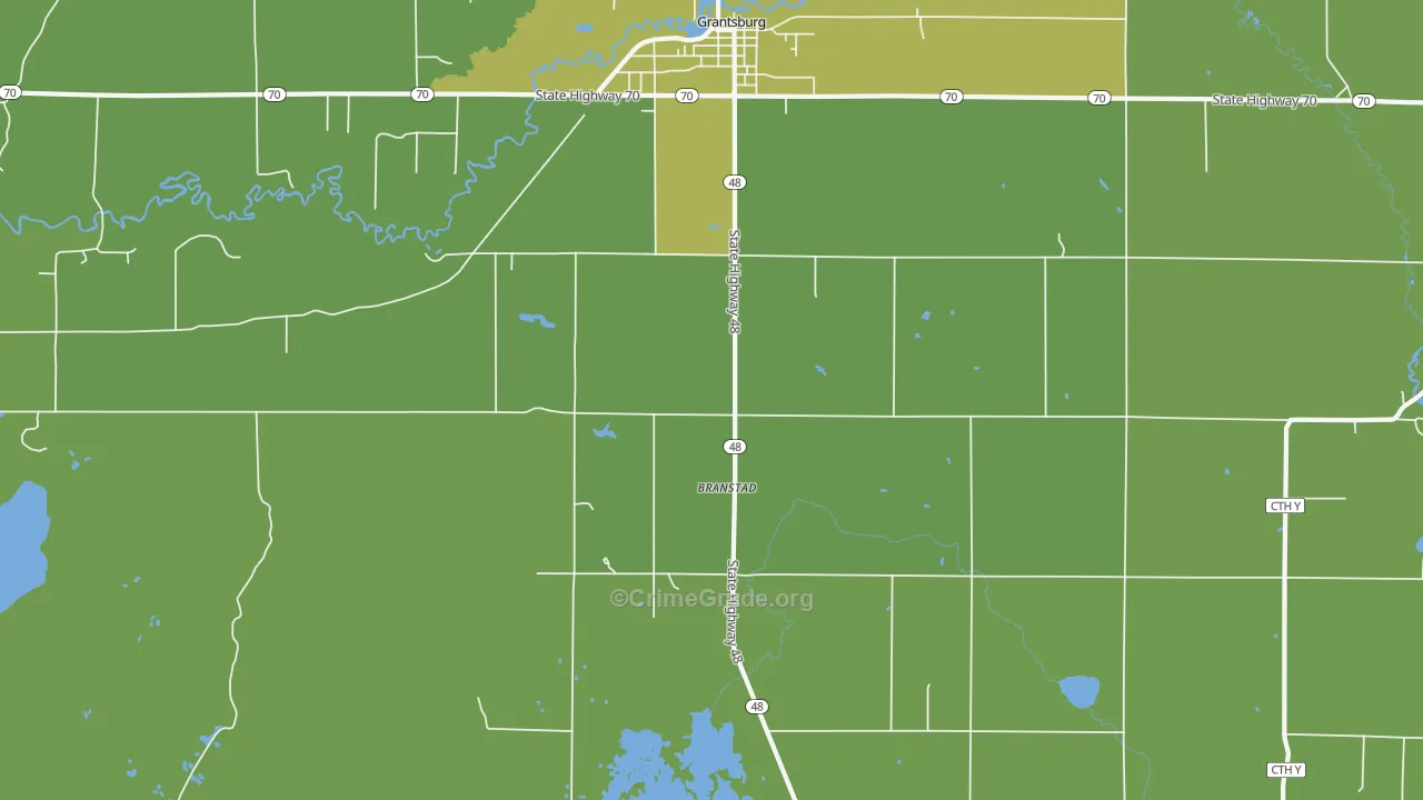 Branstad, WI Map of Drug-Related Crime Rates